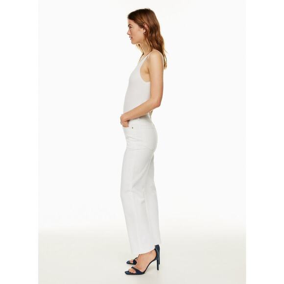 Aritzia Women's White Denim Forum The Arlo Hi-rise Straight Jeans Size 28 - Picture 5 of 12